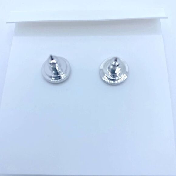 NWOT Tory Burch Silver Logo knot Stud Earrings - Picture 8 of 8